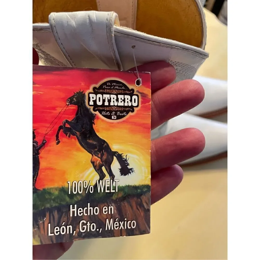 Potrero White Western Boots